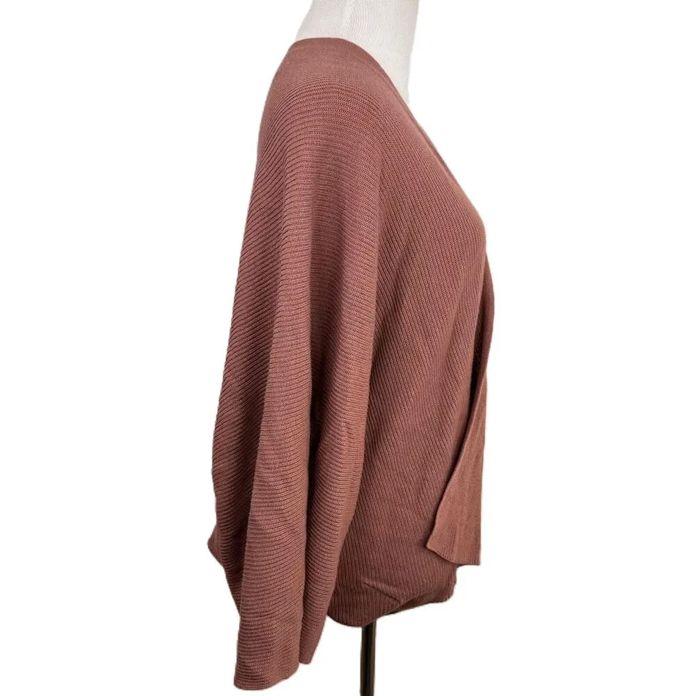 Lululemon Mauve Open Front Long Sleeves Cashlu Knit Ribbed Cardigan